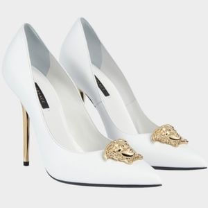 New Versace Palazzo White Heels
